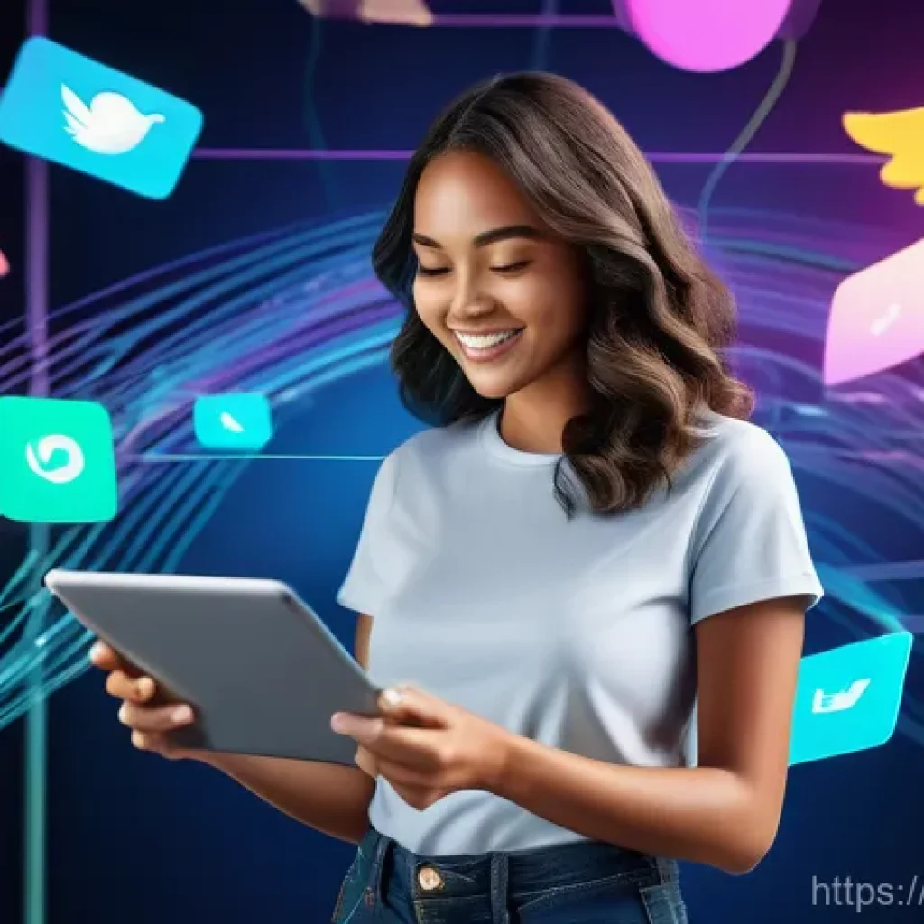 가장 자주 쓰이는 영어 단어 - **Digital Connectivity and Content Creation:**
A vibrant, dynamic illustration depicting a young...