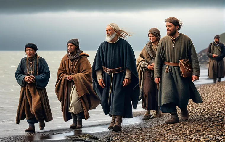 영어 방언의 역사 - Prompt 1: "Whispers of Old English: Anglo-Saxon Shores"** 영어 방언의 역사 - Prompt 1: "Whispers of Old English: Anglo-Saxon Shores"**