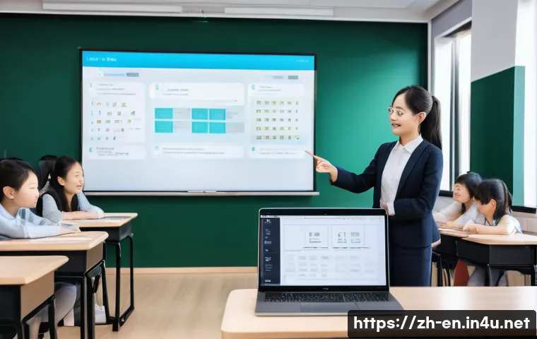 영어 문법 심화 - A modern classroom scene with a diverse group of Chinese students attentively learning English gramm...